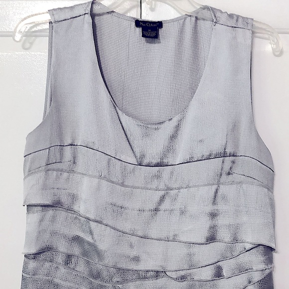 NWOT Nue Options Ice Blue Tiered Sleeveless Top - Picture 2 of 10